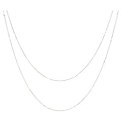 18 Karat White Gold Seed Pearl Station Necklace