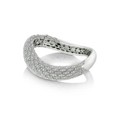 18 Karat White Gold Serpent Diamond Bangle Bracelet
