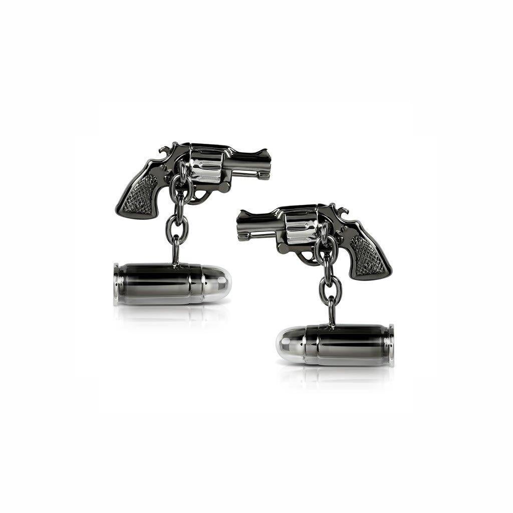 Men's 18 Karat White Gold Silver Cufflinks For Sale