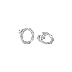 18 Karat White Gold Spiral Diamond Cocktail Earrings