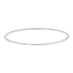 18 Karat White Gold Stackable Micro-Prong Diamond Bangle '1 Carat'