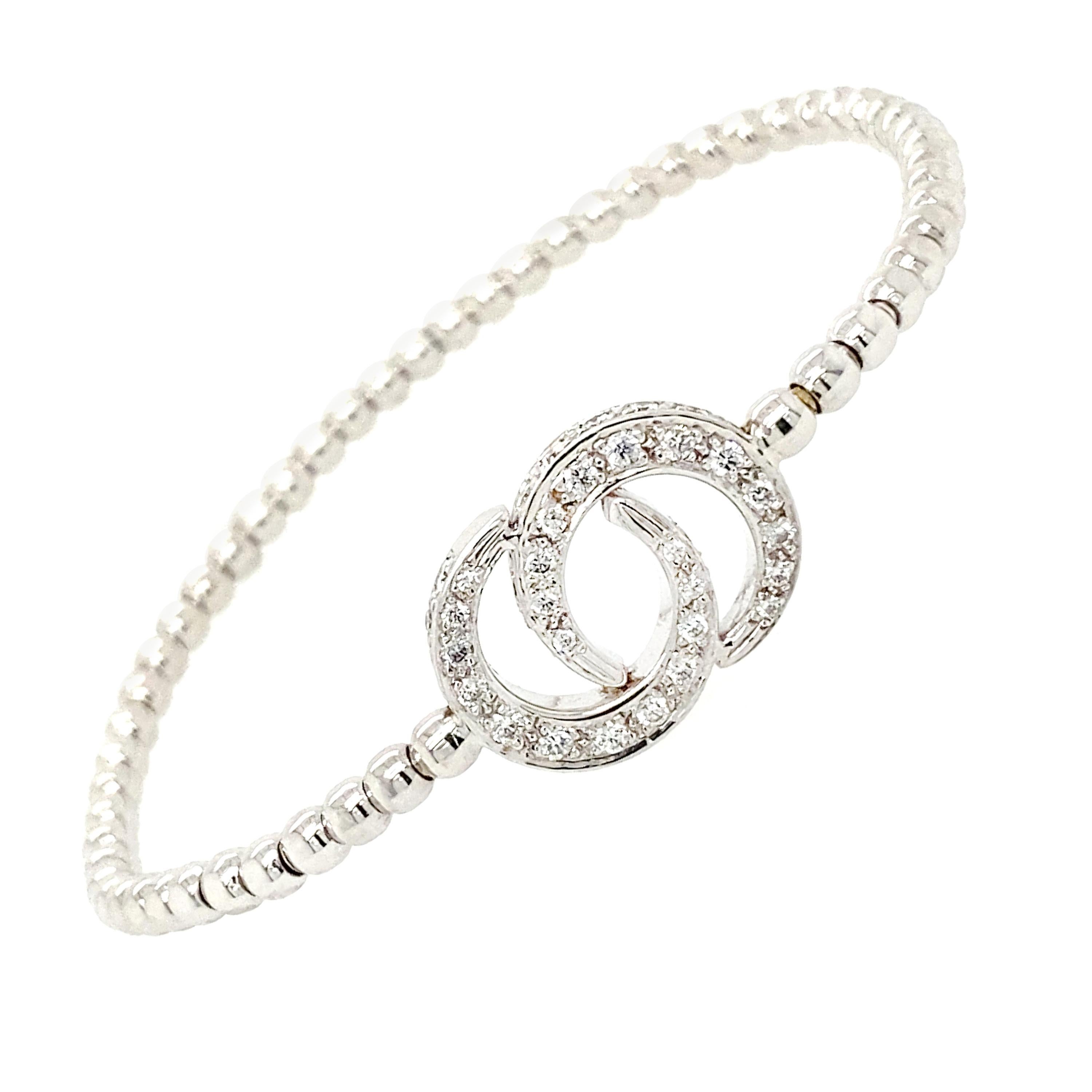 Diamond Gold Coiled Stretch Bracelet For Sale at 1stDibs