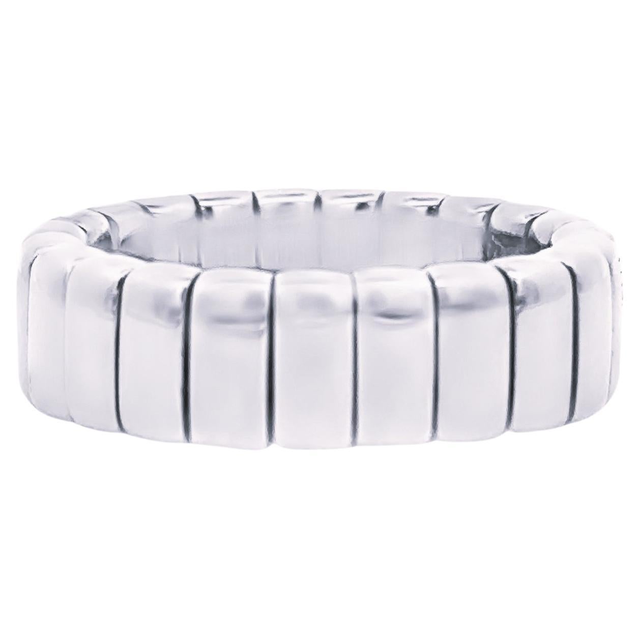 18 Karat White Gold Stretchy Ring