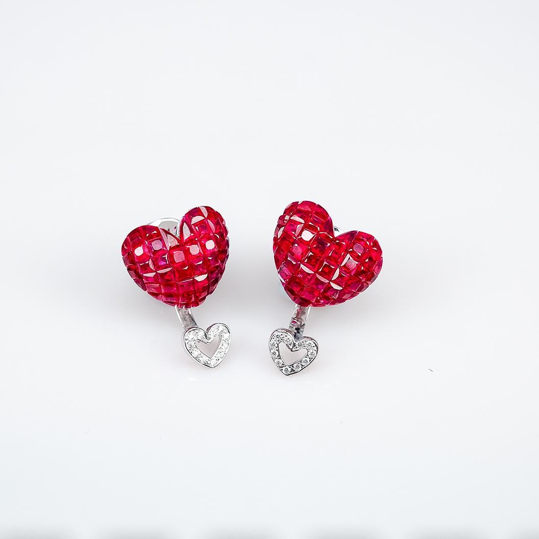 big red heart earrings