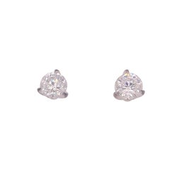 Roberto Coin Studs 2.44Ct Diamond Earrings Signed GIA Certificate 18k White Gold