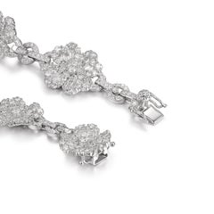 Bracelet fleur en or blanc 18 carats et diamants Taper