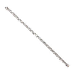 18 Karat White Gold Tennis Bracelet with Natural Blue Sapphires and ...