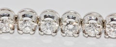 18 Karat White Gold Tennis Bracelet, Set with 41 Round Diamonds, Total 4 Carat