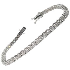Bracelet tennis en or blanc 18 carats avec 47 diamants ronds de 8,60 carats