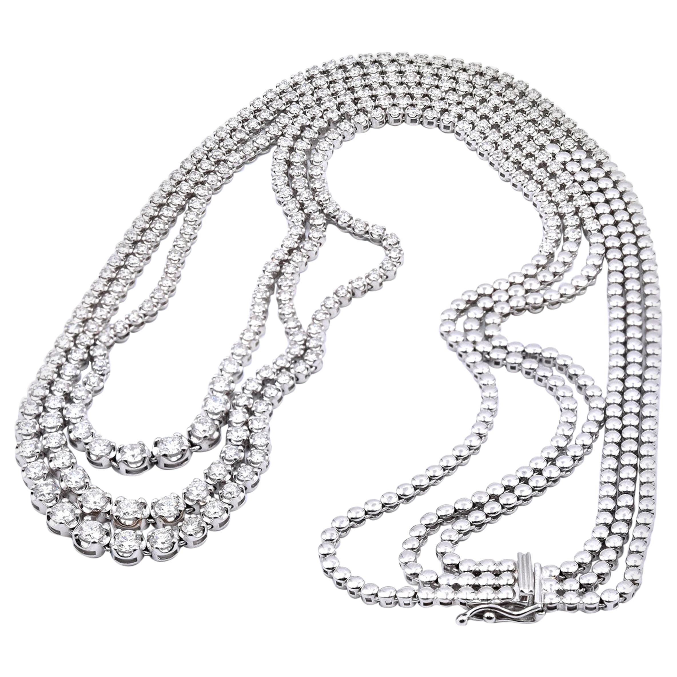 18 Karat White Gold Three Layer Diamond 