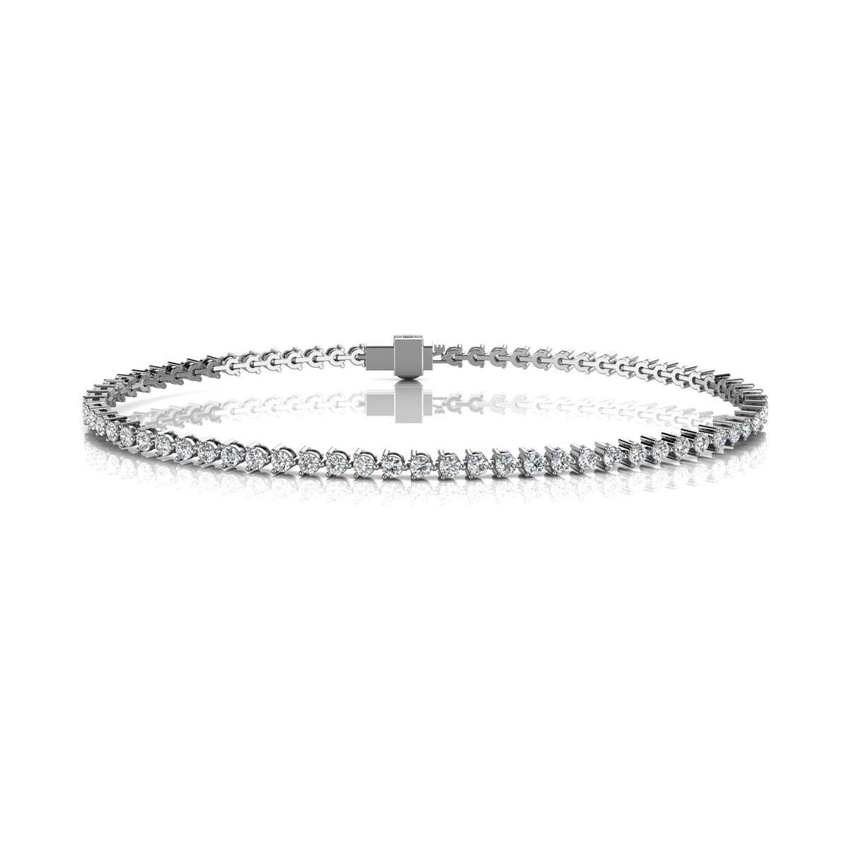 A timeless three prongs diamonds tennis bracelet. Experience the Difference!

Product details: 

Center Gemstone Type: NATURAL DIAMOND
Center Gemstone Color: WHITE
Center Gemstone Shape: ROUND
Center Diamond Carat Weight: 2
Metal: 18K White