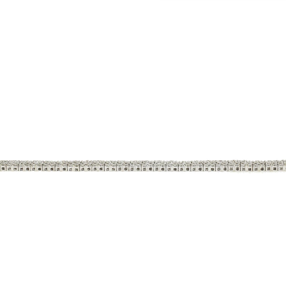 18 Karat White Gold Three Strand Diamond Bracelet 3.45 Carat In Excellent Condition In Boca Raton, FL