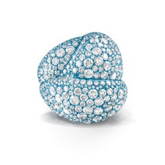 18 Karat White Gold, Titanium and White Diamonds Cocktail Ring