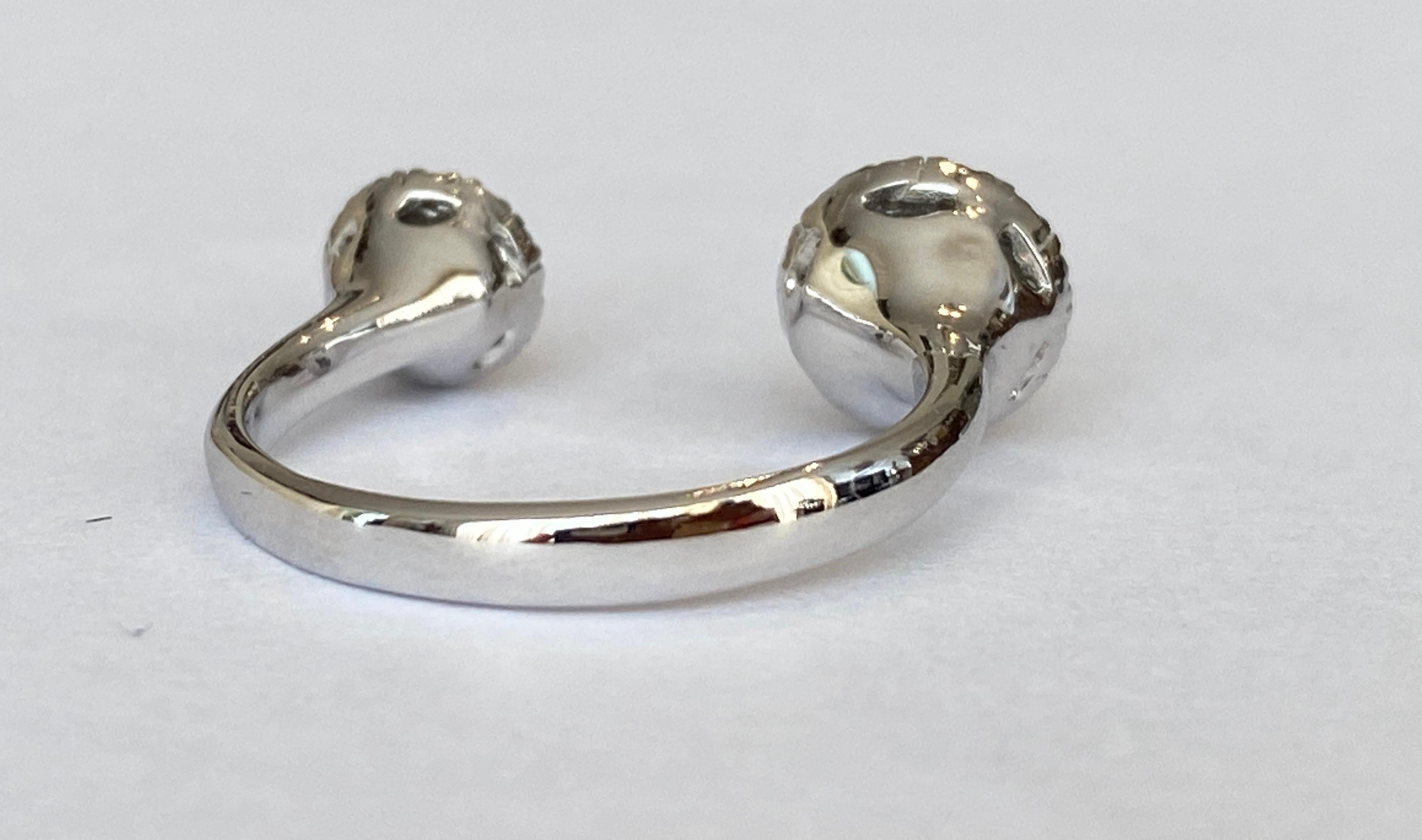 18 Karat White Gold 'Toi et Moi'  Diamond Ring  For Sale 4