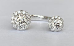18 Karat White Gold 'Toi et Moi'  Diamond Ring