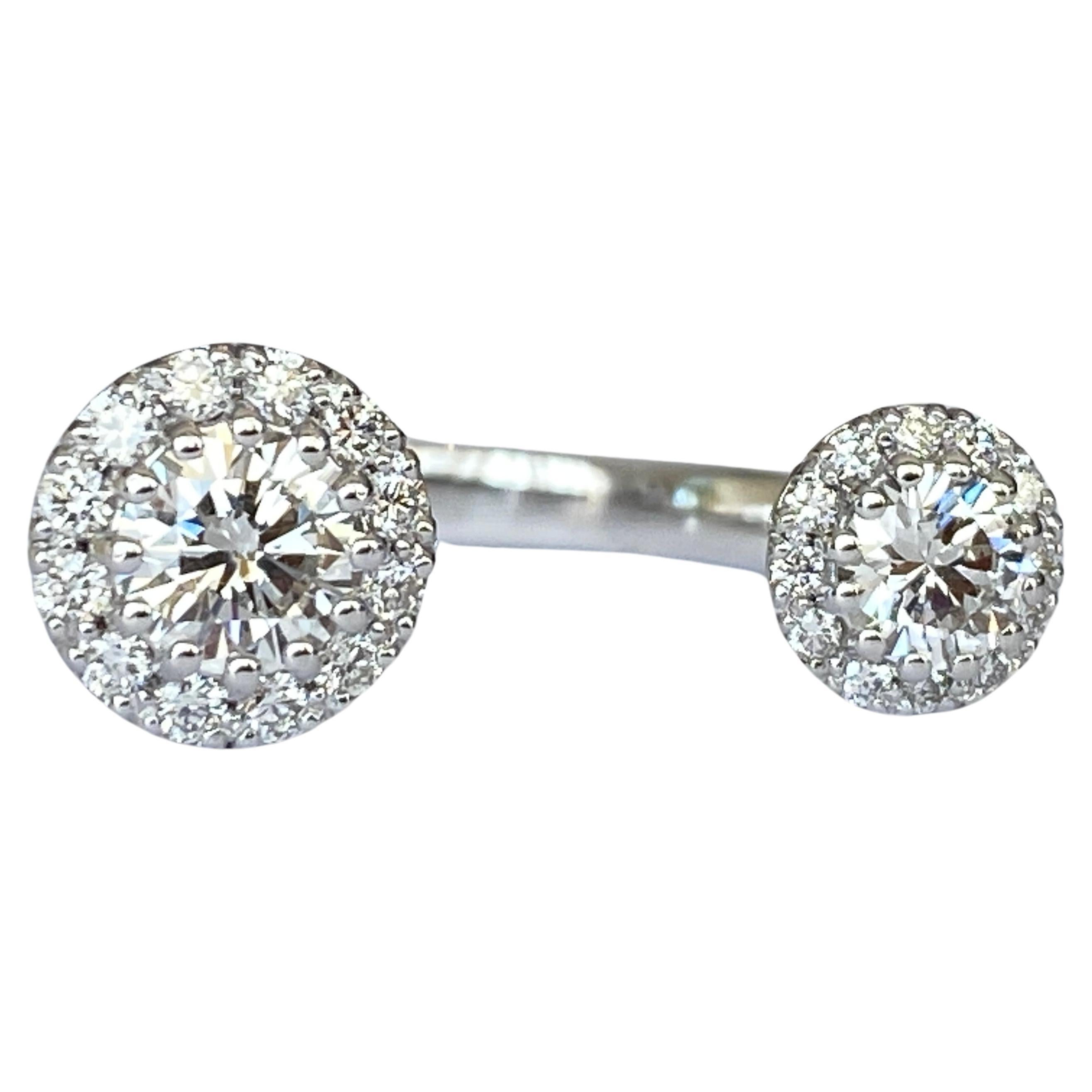 18 Karat White Gold 'Toi et Moi'  Diamond Ring