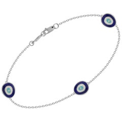 18 Karat White Gold Topkapı Evil Eye Bracelet