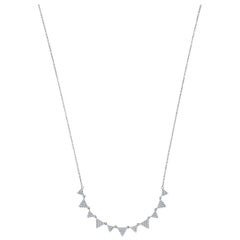 18 Karat White Gold Triangle Diamond Necklace '1/2 Carat'