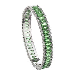 18 Karat White Gold Tsavorite Amore Eternity Bangle by Niquesa