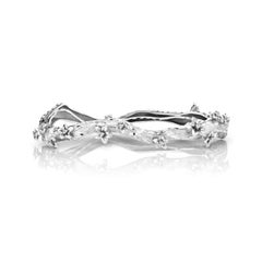 18 Karat White Gold Vine Bangle Bracelet