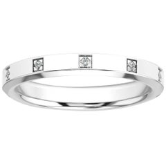18 Karat White Gold Vivian Beveled Edge Eternity Diamond Ring '1/10 Carat'