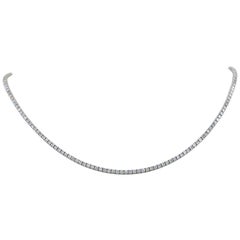 18 Karat White Gold White Diamond Garavelli Tennis Necklace