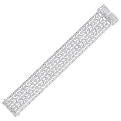 18 Karat White Gold White Diamond Tennis Bracelet