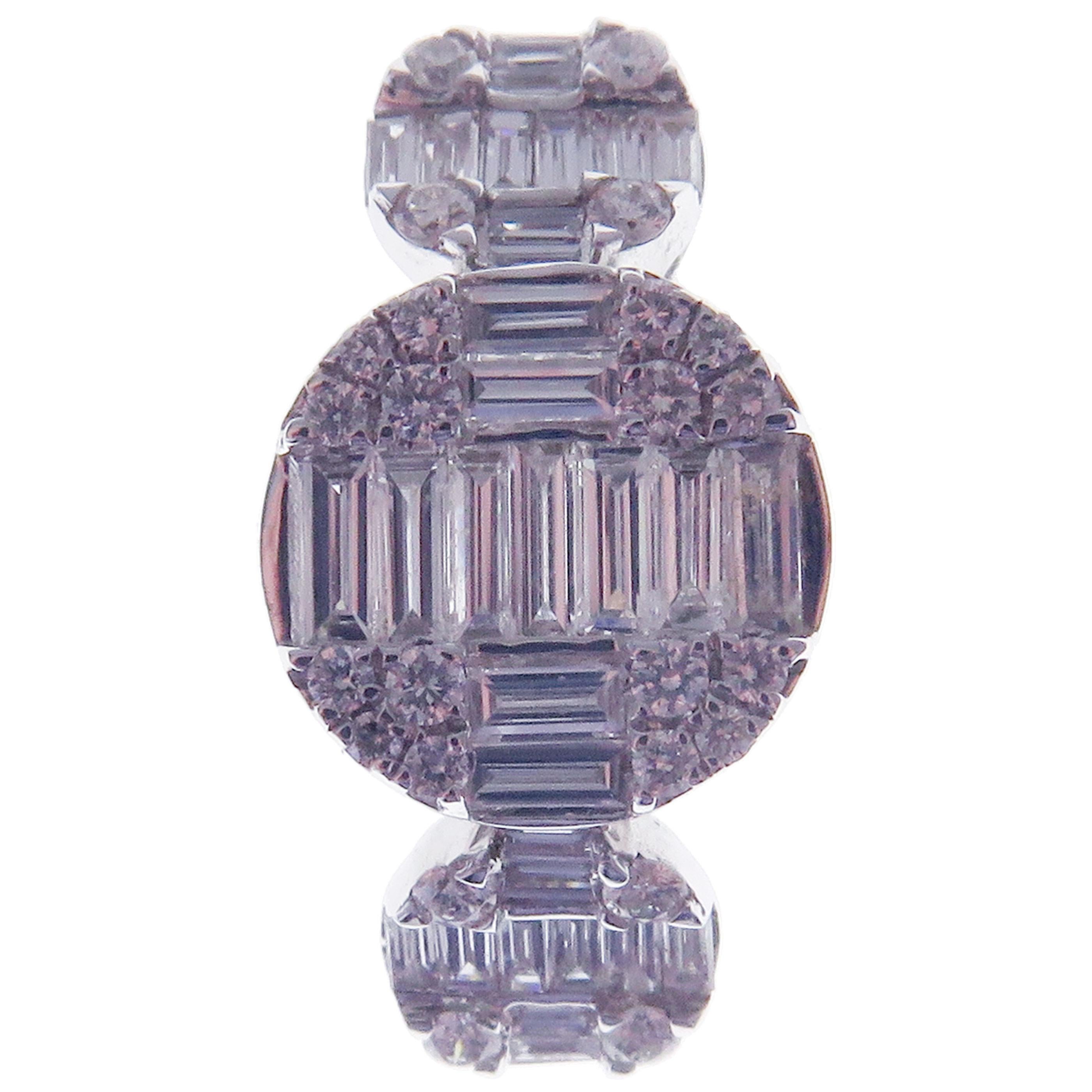 Boucles d'oreilles huggies en or blanc 18 carats avec diamants blancs en forme de cercle Unisexe en vente