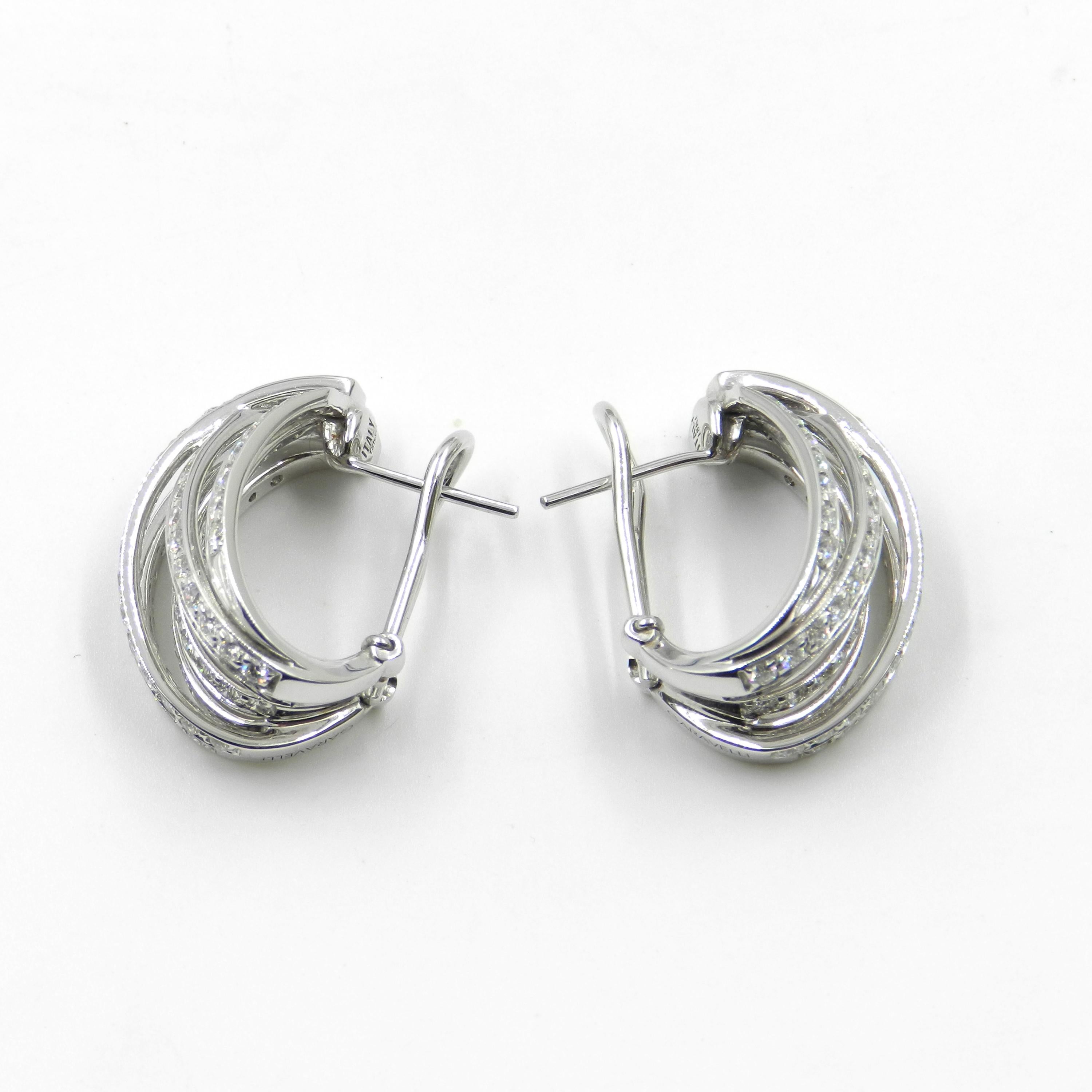 18KT White Gold White Diamonds GARAVELLI EARRINGS
Made In Italy
Matching ring also available.
18kt WHITE GOLD gr  : 18,10
WHITE DIAMONDS ct : 3,08