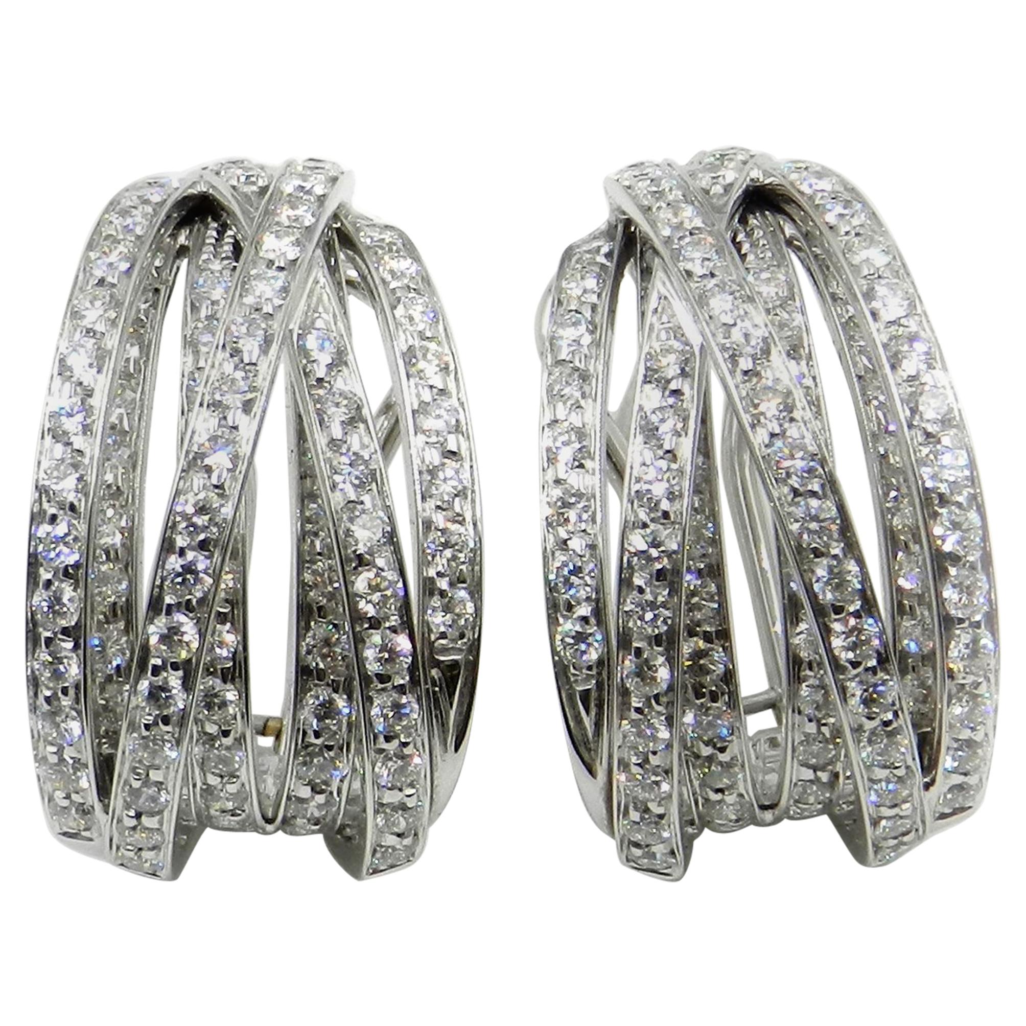 18 Karat White Gold White Diamonds Garavelli Earrings