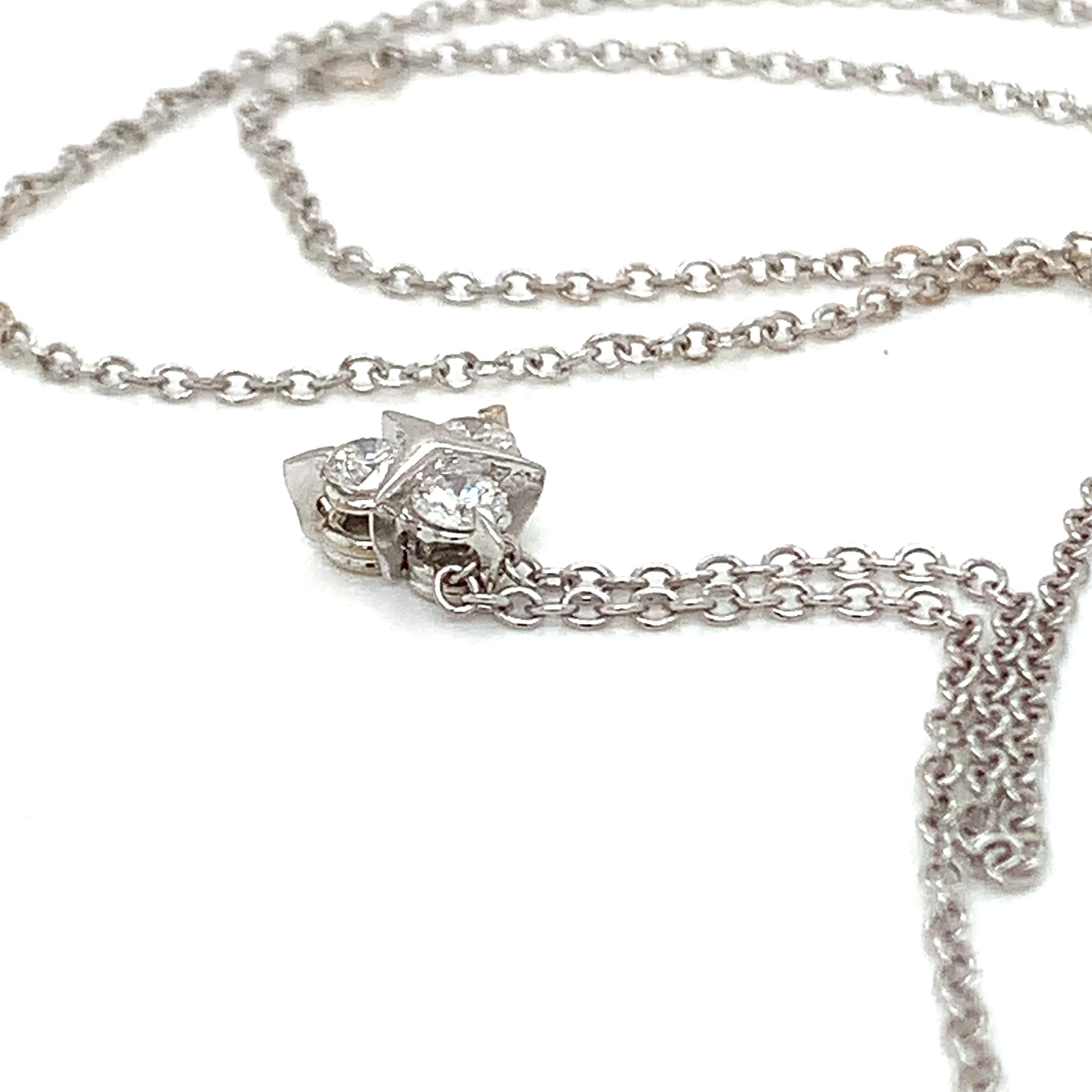 Women's 18 Karat White Gold White Diamonds Garavelli Pendant with Chain For Sale
