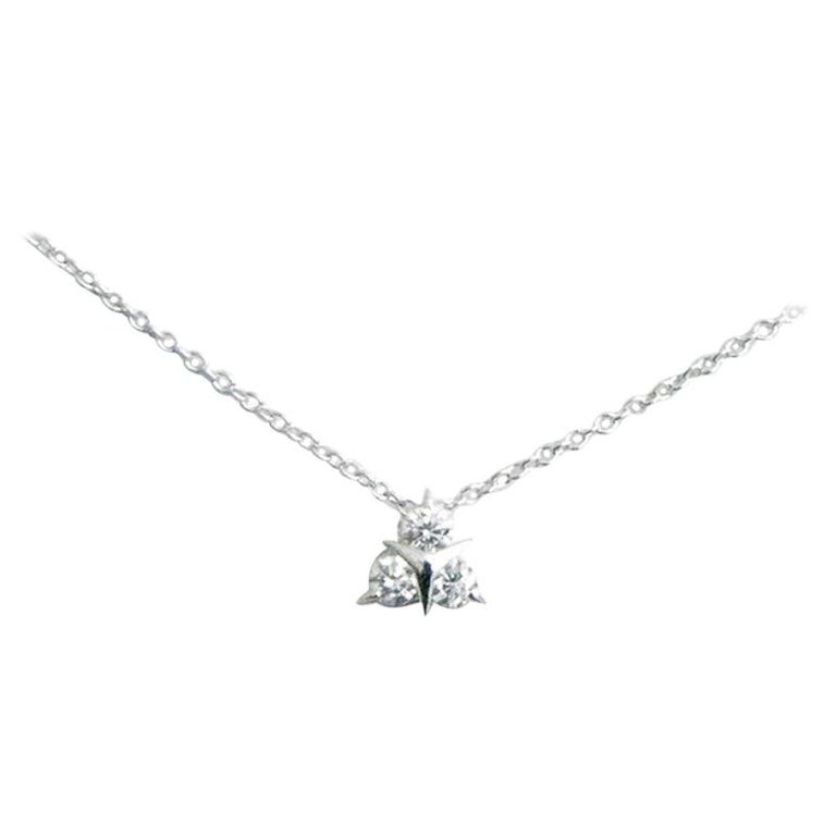 18 Karat White Gold White Diamonds Garavelli Pendant with Chain For ...