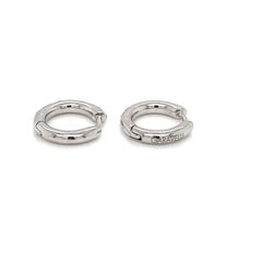 18 Karat White Gold White Diamonds Garavelli Round Huggie Earrings