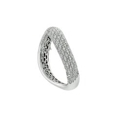 18 Karat White Gold White Diamonds Ophidian Bangle by Niquesa