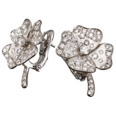 18 Karat White Gold White Diamonds Stud Earrings Aenea Jewelry