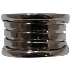 18 Karat White/Gold Wide Band Ring, Bzero1, Bulgari