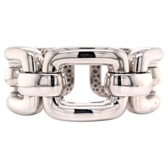 Oscar Heyman 18 Karat Weißgold breites XL Gliederarmband mit Beschlägen 115.8 Gramm
