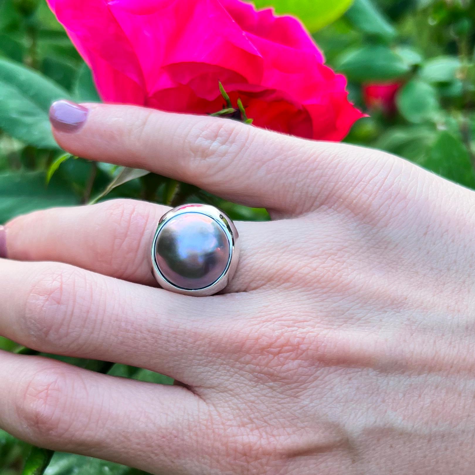 black pearl ring for men