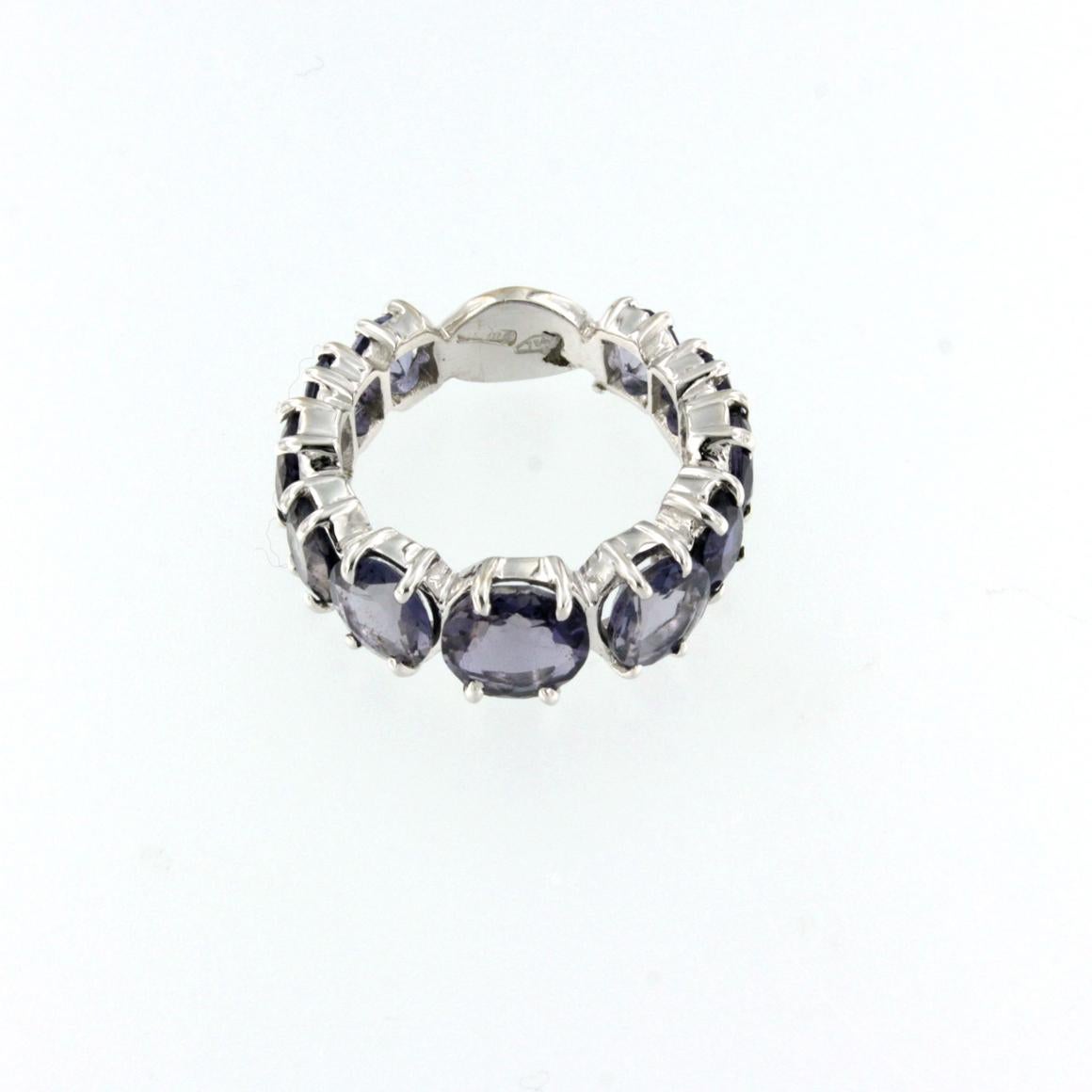 Arts and Crafts 18 Karat White Gold with Iolite Ring For Sale