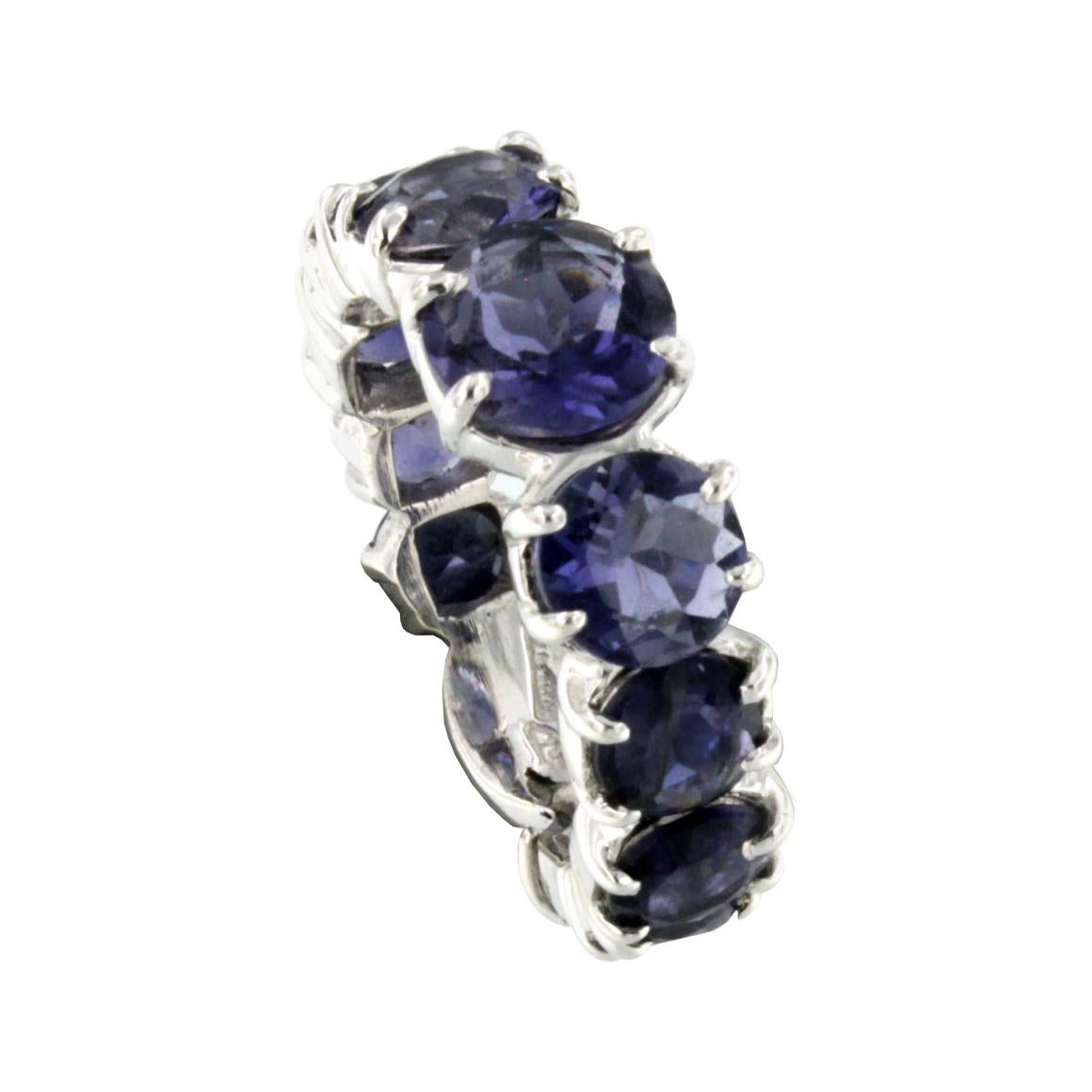 18 Karat White Gold with Iolite Ring For Sale