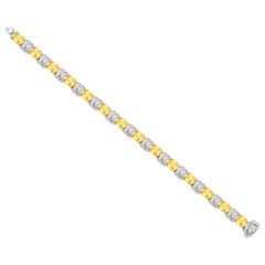 18 Karat White Gold Yellow Sapphire and Diamond Bracelet
