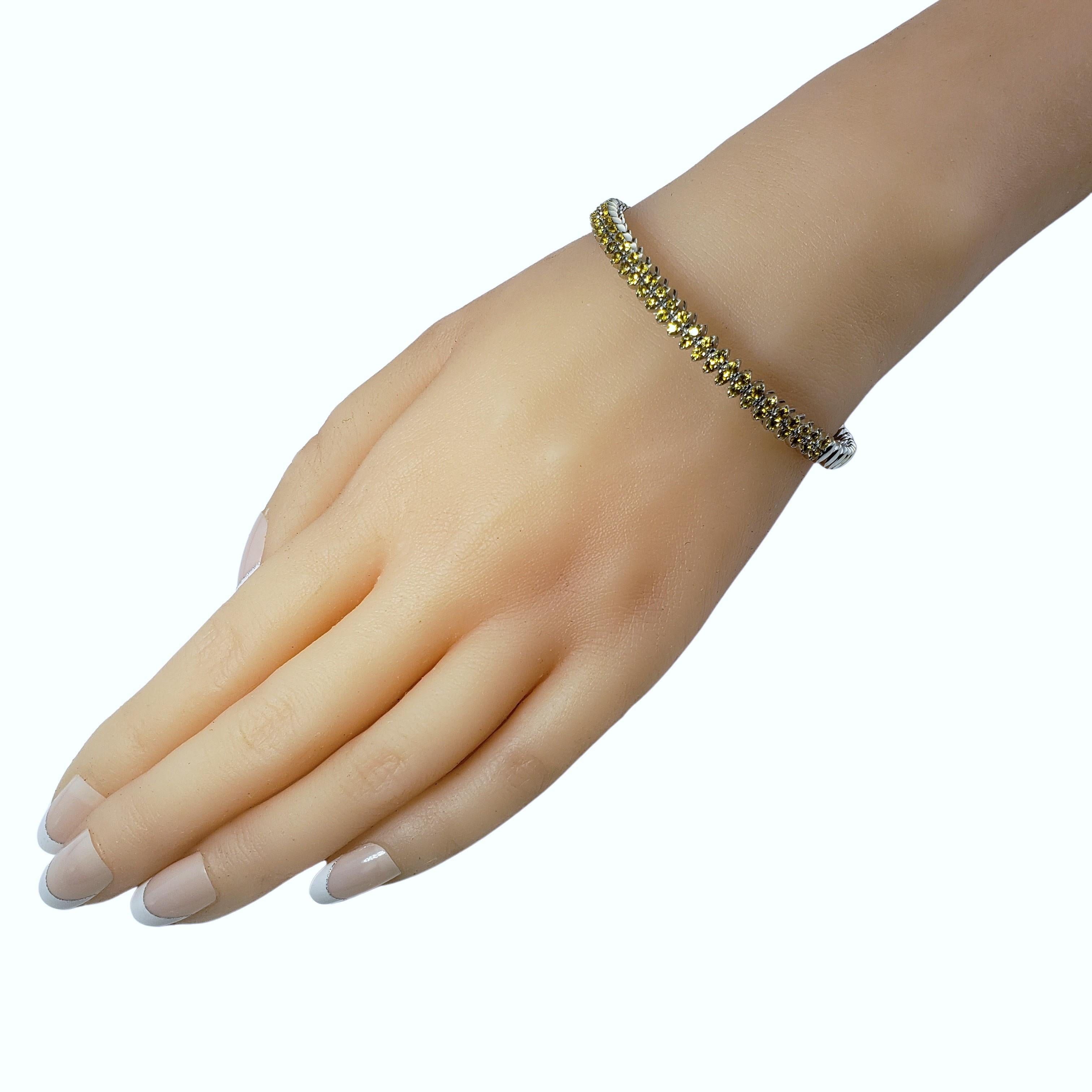 18 Karat White Gold Yellow Sapphire Bracelet #12844 4