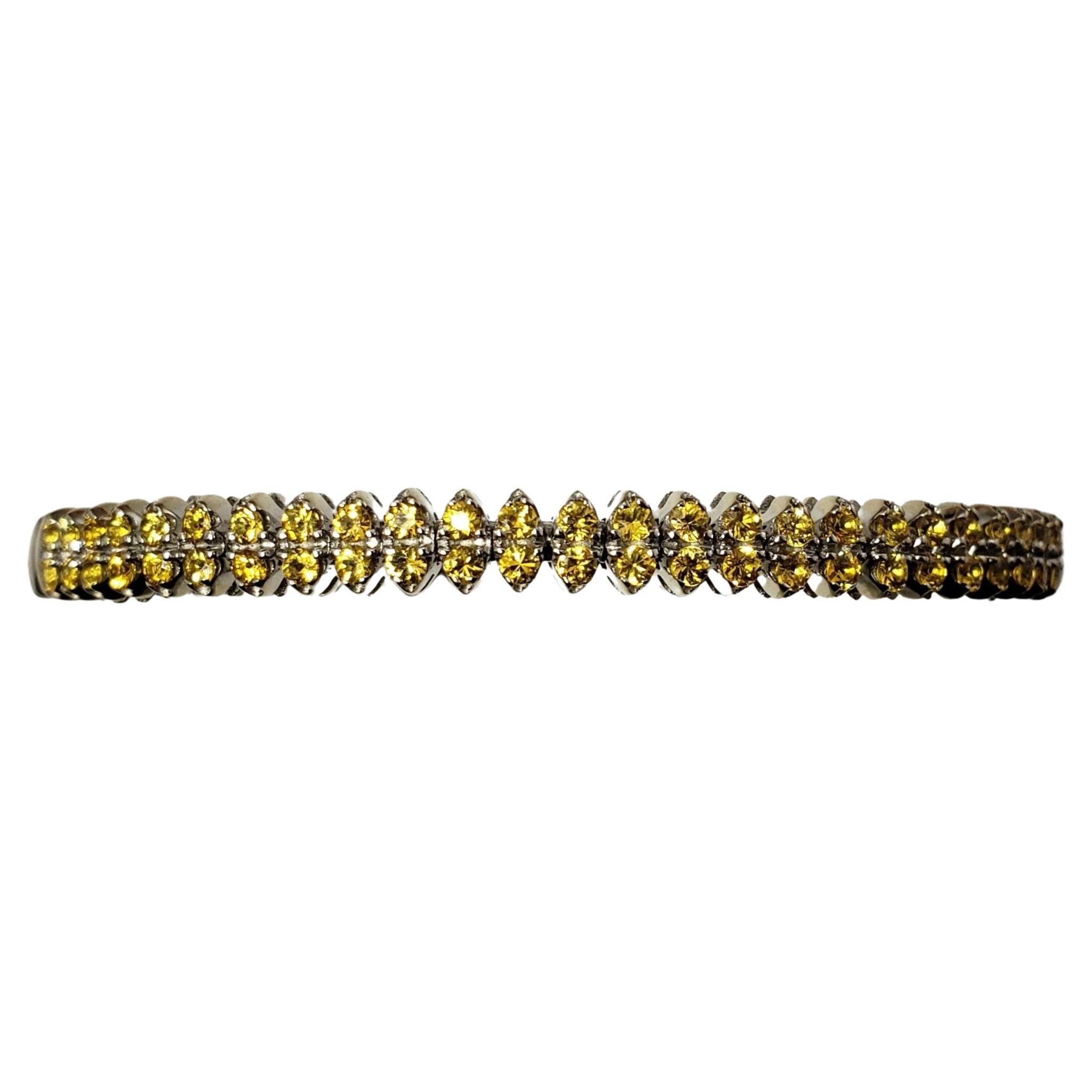 18 Karat White Gold Yellow Sapphire Bracelet #12844