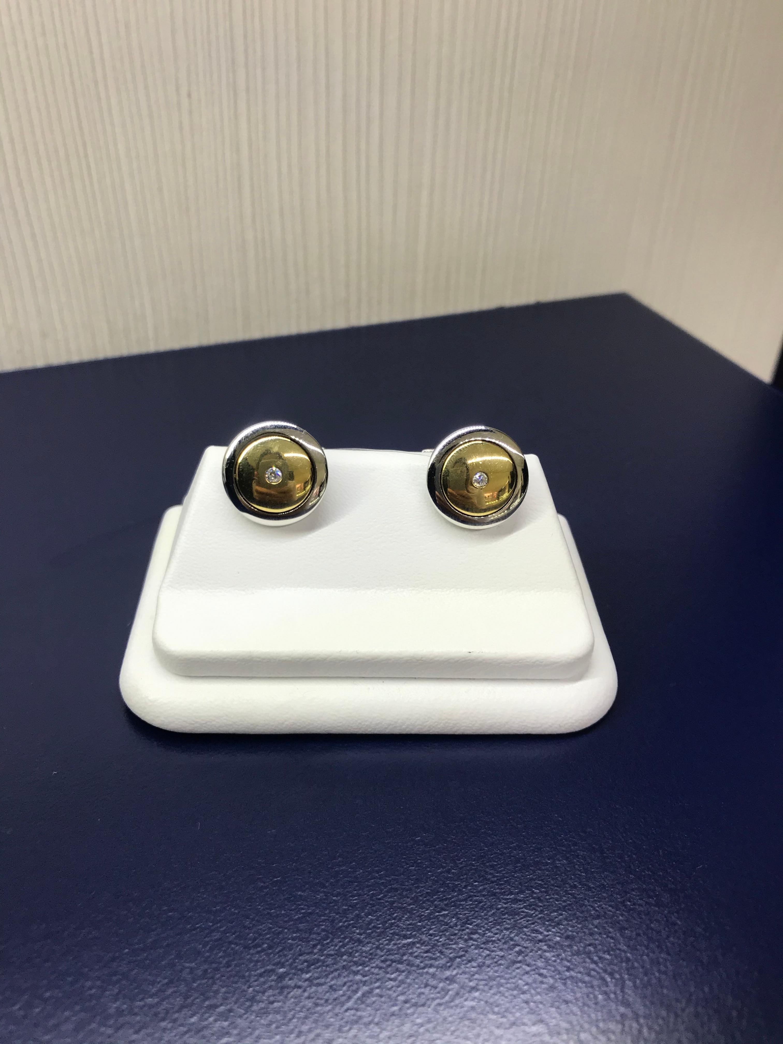 18 Karat White Pink Gold Fine Jewelry Diamond Statement Cufflinks For Sale 1