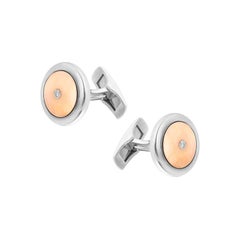 Boutons de manchette fantaisie de haute joaillerie en or blanc 18 carats et diamants