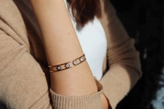 Pulsera de diamantes de oro amarillo blanco de 18 quilates