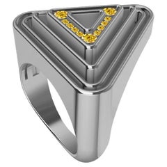 Bague triangle en or blanc 18 carats avec diamants naturels Vivid Diamonds
