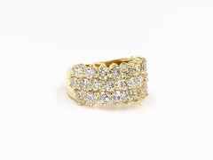 18 Karat Wide Diamond Ring 3.42 Diamond Carat Total Weight