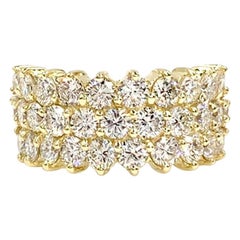 18 Karat Wide Diamond Ring 3.42 Diamond Carat Total Weight