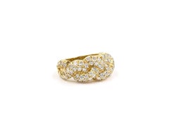 18 Karat Wide Twisted Diamond Ring